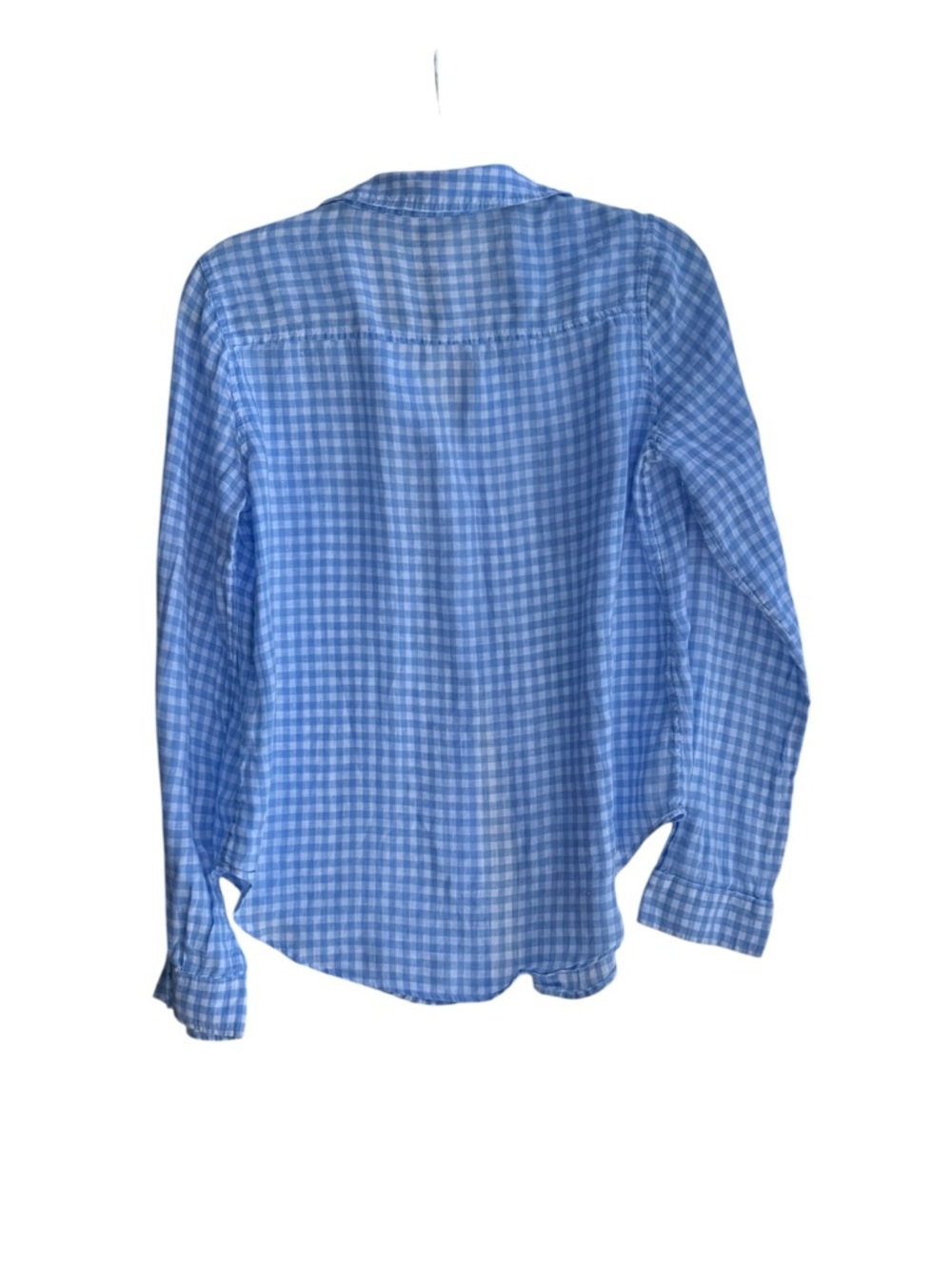 Lilly Pulitzer Women’s Light Blue Linen Gingham Button-Up Shirt Size S - Picture 2 of 2